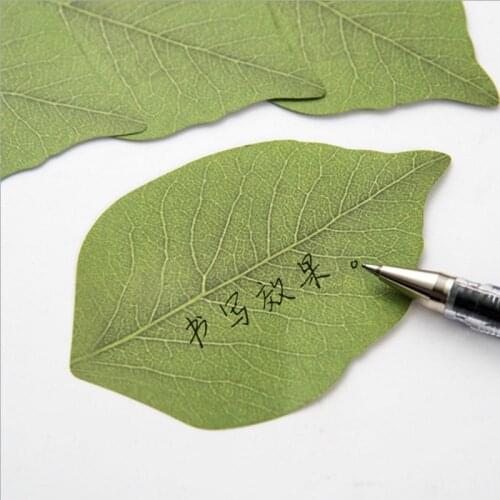 3pcs Lovely Gift Leaf Index Memo Pad Self-Adhesive For Office Kids w15 Item For Student School Creative Cute Sticky Notes