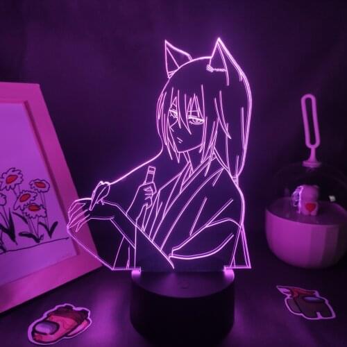 Kamisama Love Kiss Anime Figure Tomoe 3D Lamps LED Night Lights Neon RGB Colorful Manga Gifts Bedroom Dormitory Table Desk Decor