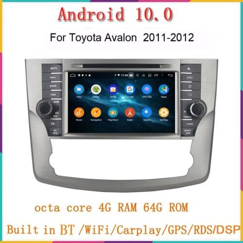 8" android 10.0 octa core car dvd player for toyota Avalon 2011-2012 with gps navigation bluetooth 4.2 DSP RAM 4G ROM 64G
