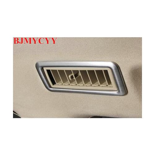 BJMYCYY 4PCS/SET Stainless steel decorative frame at the top of the rear air-conditioning outlet for Toyota Prado 2700 2010-2018