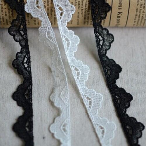 5 Meters/lot Hot Sale 1.5cm Width Off White Black Costume Decor Trimming New Style Embroidery Sew DIY Craft Wave Lace Trim