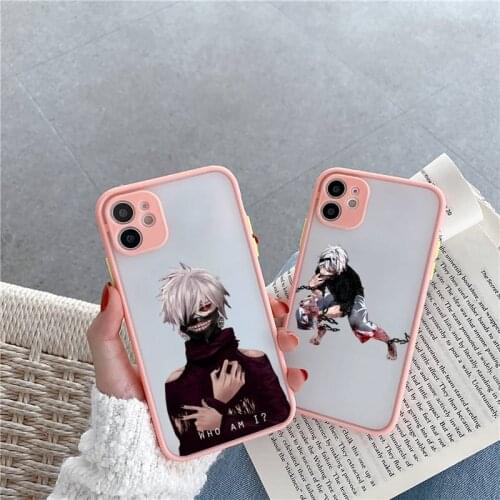 Tokyo Ghouls Phone Case For iPhone 12 11 Mini Pro XR XS Max 7 8 Plus X Matte transparent Pink Cover