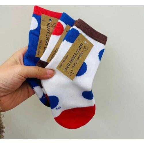 Kids Baby Boy Girl Wave Point Mid-calf Length Sock Autumn Winter Infant Baby Boy Girl Childrens Socks