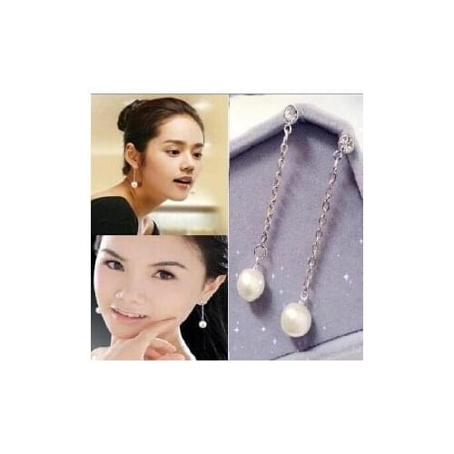 Korean Version Of The Long Section Of New Fashion Earrings, Rhinestone Earrings Imitation Pearl Tassels Drop Long Earrings