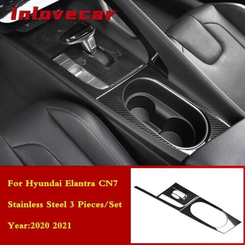 For Hyundai Elantra CN7 2020 2021 LHD Central Gear Panel Control Panel Decal Car Gearbox stainless steel Interior Modification