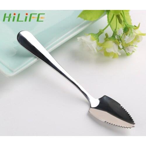 Fruit Grapefruit Spoon Dessert Tea Coffee Spoon Serrated Edge Tableware Flatware Long Handle Stainless Steel