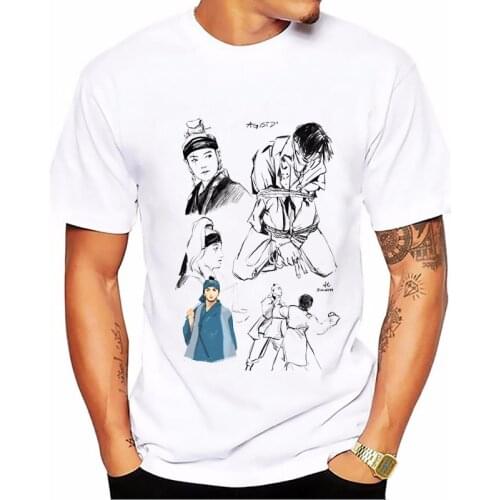 Kroean Style T-shirt Kpop August D Suga Tshirt Men Top Tees Male Vintage Funny T Shirts Summer White Short Sleeve Streetwear