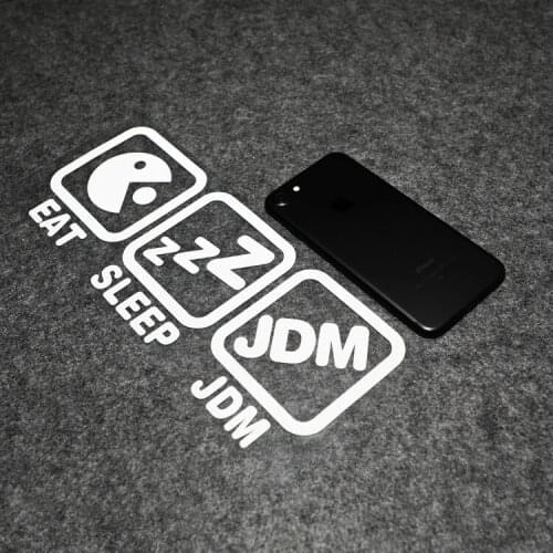 GalonDeco Eat Sleep JDM 92# 95# Oil Type Turbocharging Car Modification Rear Windshield Creative Car Reflective Sticker Decals