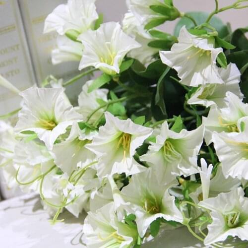 Simulation trumpet flower Bouquet morning glory bonsai decoration artificial silk flower plant wall material
