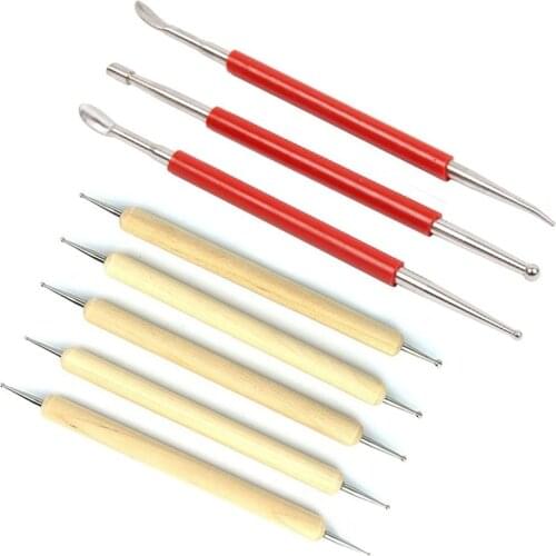 Leather Craft Tool Modeling Point Stylus Carving Spoon Balls Embossing Embossing Blade Press scribing shaping stroke tool set