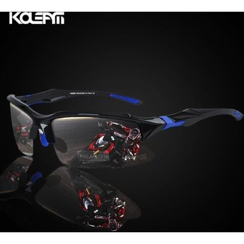 KDEAM Sport Sunglasses Men Polarized TR90 Semi Rimless Shades UV400 Cool Half Frame Square Sun Glasses With Free Box