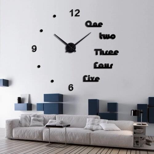 New wall clock 2019 design reloj de pared quartz watch large decorative diy clocks modern living room acrylic 3d stickers Letter