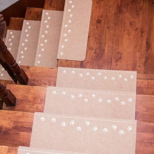 RULDGEE Bears Footprint Non-Slip Luminous Staircase Pads Step Mats Stair Carpets Treads Protect Staircases From Scratched Wipe
