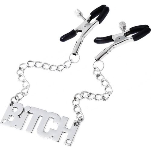 New 1 Pair Nipple Clamps Breast Stimulator With BIT-CH Chain Erotic Sex Toys for Couple Women slave Adult Games shop Flirt Clips