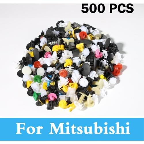 New 500pcs Car Mixed Door Trim Panel Bumper Rivet Styling For Mitsubishi Cargo Evolution Ralliart I-Miev Lancer Minica Galant I