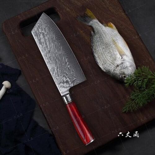 LIUZHANGYU Cleaver Knife 67 layers Damascus Steel Kitchen Knives New Arrival Slicing Knife with Good Quality Rosewood Handle