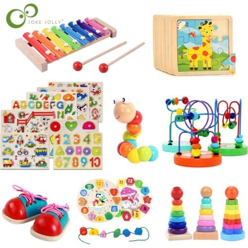 Montessori Educational Wooden Toys Baby Educational Toys Early Learning Birthday Christmas New Year Gift Toys for Children YJN