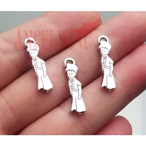 50pcs/lot--22x6mm, prince chams,Antique silver plated The Little Prince charms,DIY supplies,Jewelry accessories