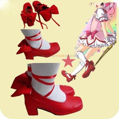 Puella Magi Madoka Magica Kaname Madoka Anime Characters Shoe Cosplay Shoes Boots Party Costume Prop