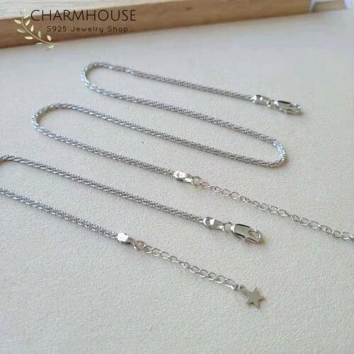 Silver 925 Jewelery Sets For Women Starry Chain Bracelet & Short Necklace Choker 2 pcs Set Trendy Jewellery Party Gifts Bijoux
