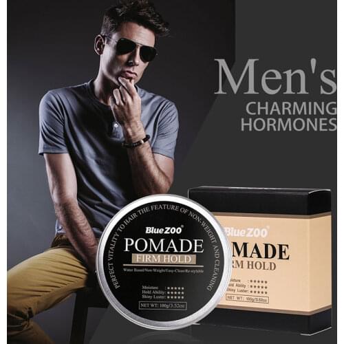 Blue ZOO Pomades Long Lasting Pomade Hair Naturel Hair Waxing Oil Strong Hold Hair Wax Gel Balm Mud For Men Styling Edge Control