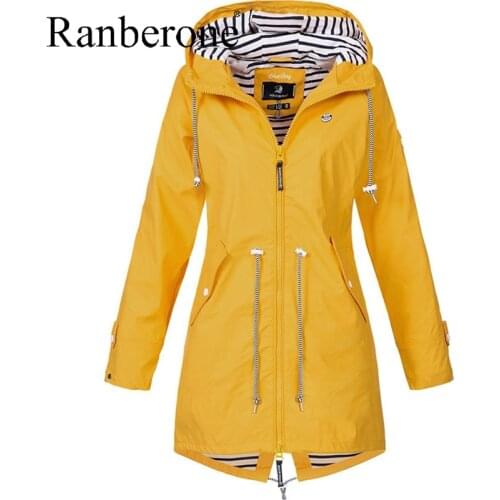 Ranberone Sports Winter Jacket Women Raincoat Transition Long Jacket Outdoor Camping Windproof Jacket Coats Womens Tracksuit