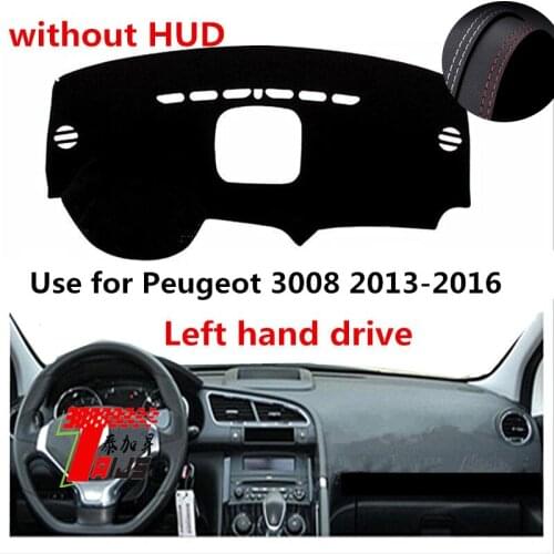 TAIJS Factory Casual Sun Shade Leather Car Dashboard Cover For Peugeot 3008 2013 2014 2015 2016 With HUD Left hand drive