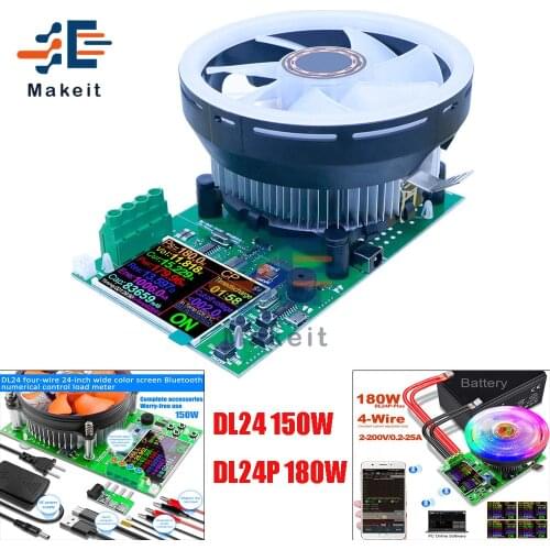 DL24 DL24P DC USB Tester Electronic Load Battery Tester 150W 180W Lithium Battery Capacity Monitor Discharge Charge Power Meter