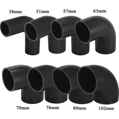 Uxcell 90 Degree Elbow Hose Silicone Tubing Hose 38 51 57 63 70 76 89 102MM Connector Intercooler Tube for Air Turbo Intake Pipe