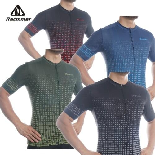 Racmmer Pro AERO Cycling Jersey Summer Mens Bike Mtb Jersey Super-Light Bicycle Jersey Italian Sleeve Mesh Cycling Clothing