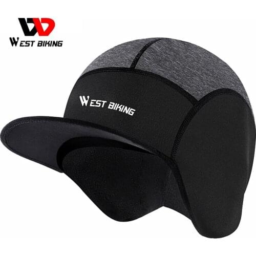 WEST BIKING Cycling Hat Winter Warm Cap Windproof Helmet Liner Motocycle Riding Headwear Earflap Bicycle Sking Running Sport Cap