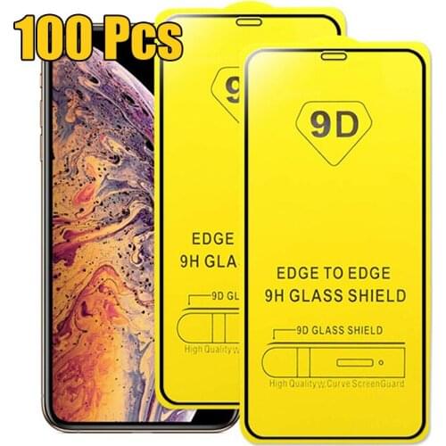 100pcs 9D Tempered Glass Full Glue Cover Screen Protector For Samsung Galaxy A21S A01 Core A11 A21 A31 A41 A51 A61 A71 A81 A91