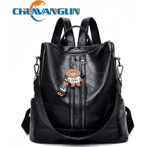 Chuwanglin Women Backpack High Quality Youth Leather Backpacks for Teenage Girls Female School Shoulder Bag mochila Y42504