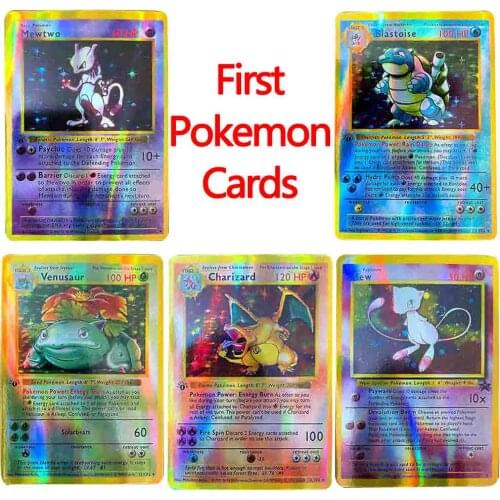 1996 Pokemon Cards First Generation Edition English Charizard Mewtwo Venusaur Playing Pokémon Card Game Collection Kids Toy Gift
