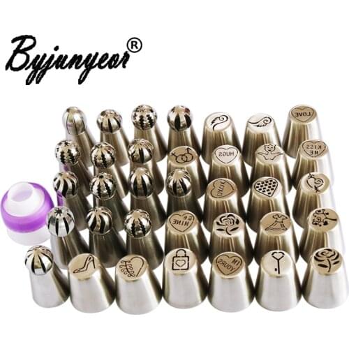 36PCS/set Love Series Valentines Day Russian Icing Cream Piping Pastry Tips Stainless Steel Cake Decorating Kitchen BakingCS140