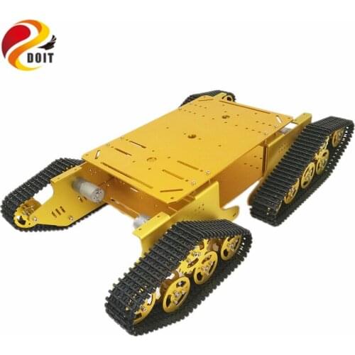 4WD Robot Tracked Tank Car Chassis TD900 with Aluminum Alloy Chassis/Frame Robotic Arm Interface Holes DIY RC Toy