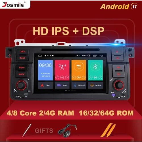 Josmile 1 Din Android 10 GPS Navigation For BMW E46 M3 Rover 75 Coupe 318/320/325/330/335 Car Radio Multimedia DVD PlayerStereo