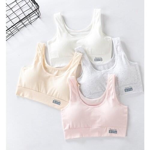 Kids Soft Underwear for Teenager Girls Training Bras Breathable Sports Yoga Gym Sport Bra Puberty Push Up Running Vest Tops