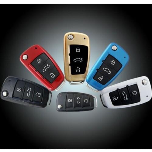 5 colors ABS Car key case bag covers key decoration Fit for AUDI A1 A6L A4 Q7 Q3 A3 TT R8 (Folding edition) car accessories