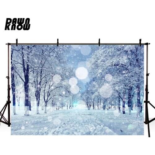 DAWNKNOW Merry Christmas Winter Wonderland Photography Background Backdrops Shimmer Forest Celebrate Event Photo Studio lv1173