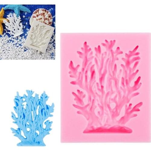 JX-LCLYL 3D Coral Silicone Mold Fondant Sugarcraft Mould Cake Chocolate Decor Mold Tool
