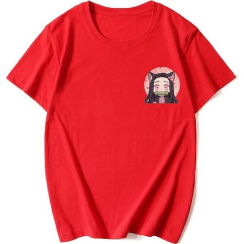 Summer Cartoon Anime Demon Slayer T Shirt Custom logo T-Shirt Women Men Harajuku Short Sleeve Kamado Nezuko Tops Dropshipping