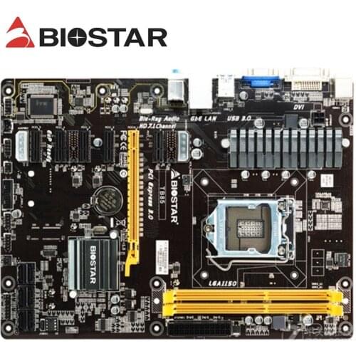 Used H81 BTC PRO 6GPU 6PCIE For BIOSTAR TB85 mining Motherboard Intel B85 LGA 1150 i7 i5 i3 DDR3 PCI-E 3.0 Mainboard