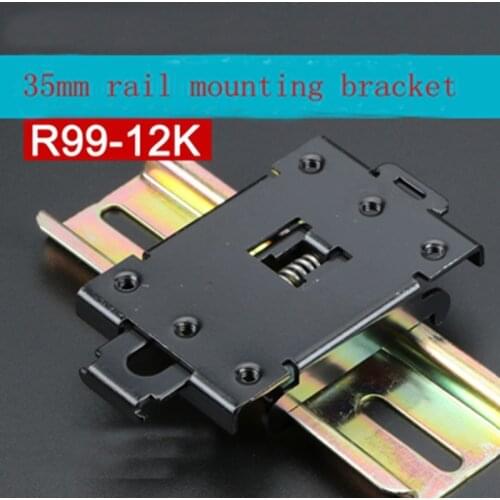 35mm DIN rail electrical component mounting bracket R99-12K steel plate electrophoresis black M4*6 threaded through hole