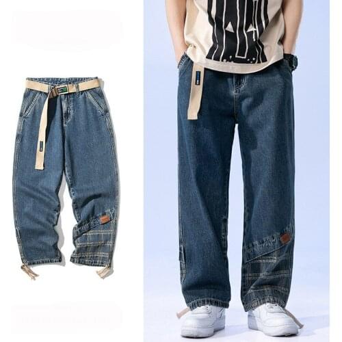 ERENEJIAN Mens Fashion Baggy Hip Hop Jeans Loose Fit Skateboard Denim Trousers For Male Spring Autumn New Arrival