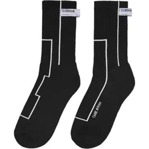 6Pairs C2H4 Mens socks Women Weed Running Socks Skateboard White Cotton Football Stockings Funny Skater Soccer Streetwear