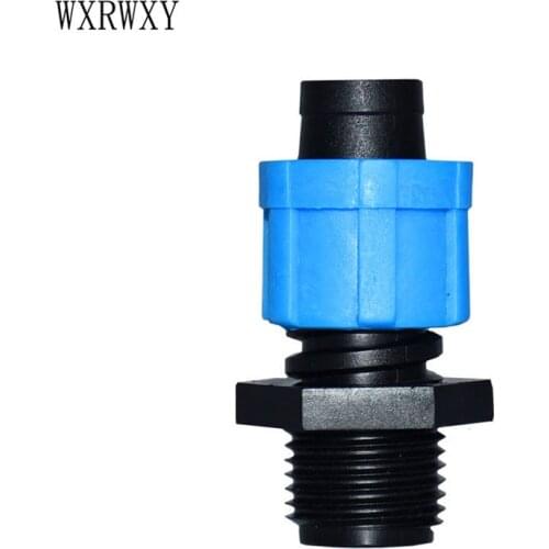 Greenhouse drip tape male thread 1/2 to the 16mm drip tape connector screw tap adapter 4pcs