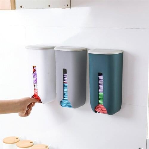 Plastic Hanging Storage Boxes New Fashion Dispenser Hanger Wall Mount Garbage Trash Bag Holder Handy Storage Organizer Home Hot