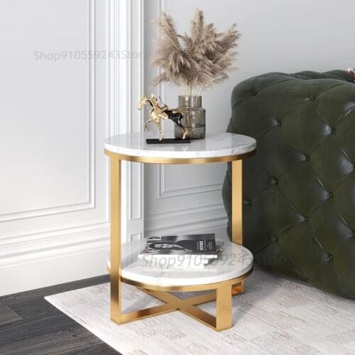 Simple Postmodern Marble Side Table Nordic Living Room Sofa Corner Table Ins Style Designer Minimalist Light Luxury Round Table