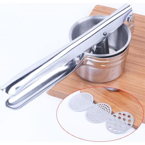 QueenTime Stainless Steel Potato Masher And Ricer Manual Juicer Squeezer Press Multifunctional Tools For Kitchen Accessories